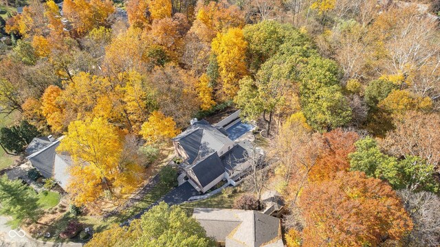 6902 Creekridge Trl, Indianapolis, IN 46256 - view from above of property with a heavily wooded area