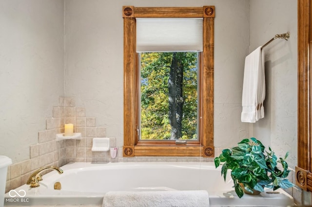 bathroom featuring a washtub