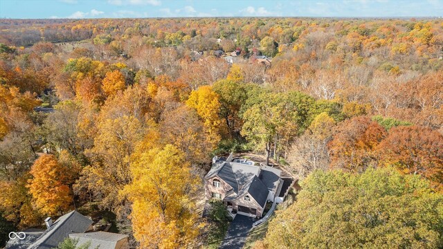 6902 Creekridge Trl, Indianapolis, IN 46256 - aerial overview of property's location with a heavily wooded area