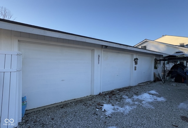 view of garage