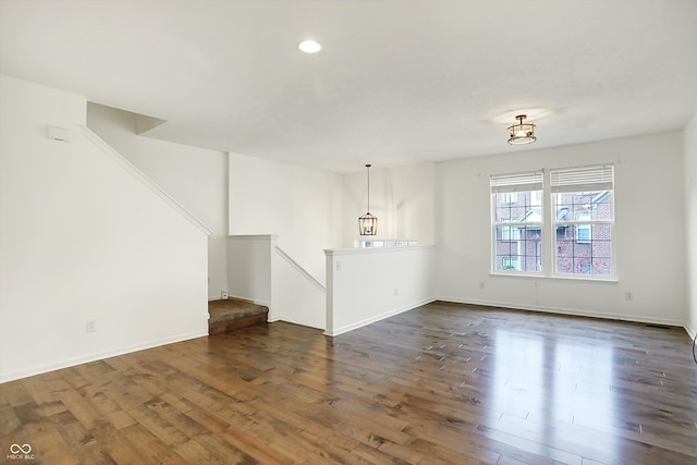 interior space featuring dark hardwood / wood-style floors