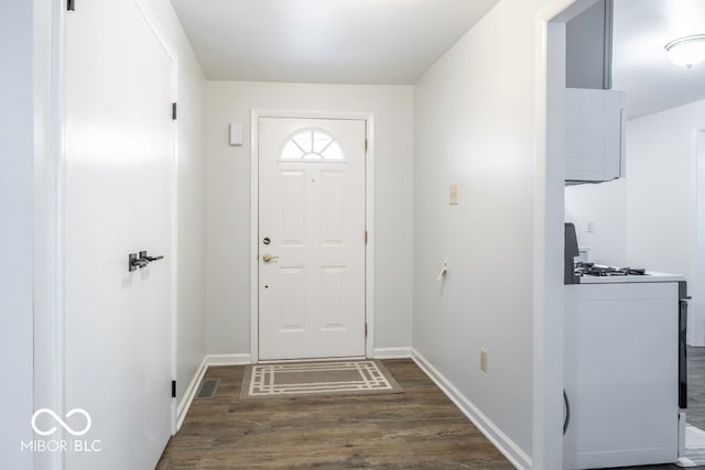 entryway featuring dark hardwood / wood-style flooring