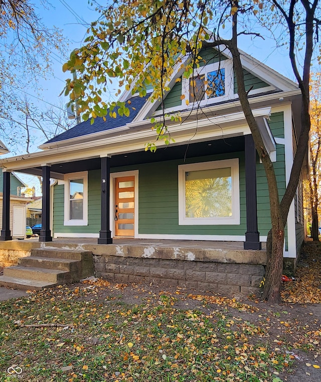 view of front of property with a porch