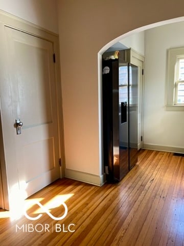 interior space with light hardwood / wood-style flooring