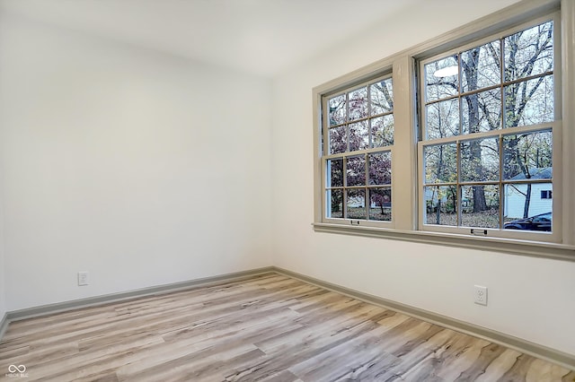 empty room featuring light hardwood / wood-style flooring