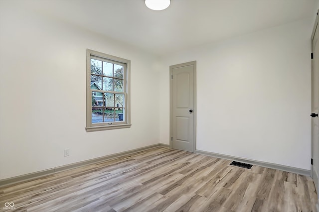 empty room featuring light wood-type flooring