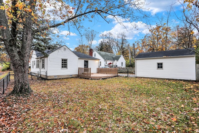 view of yard featuring a deck