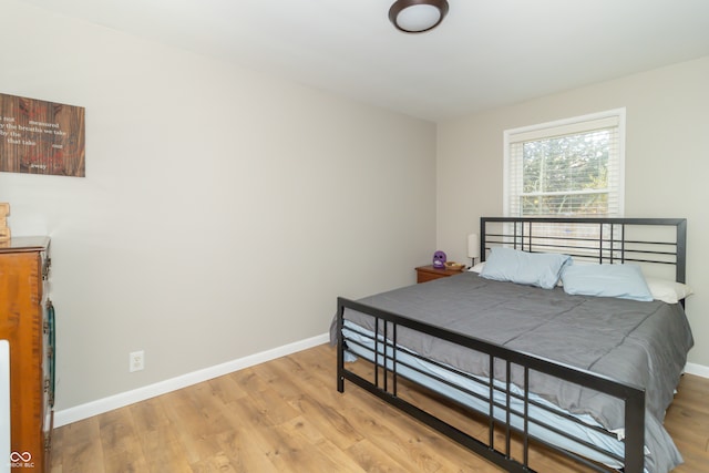 bedroom featuring light hardwood / wood-style flooring