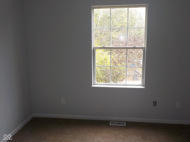 view of carpeted spare room