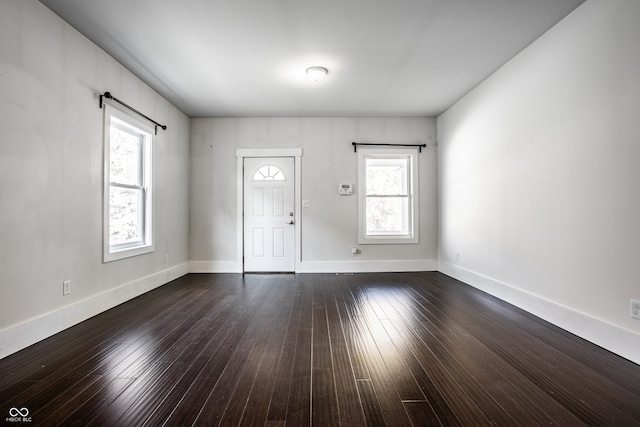 entrance foyer with dark wood-type flooring