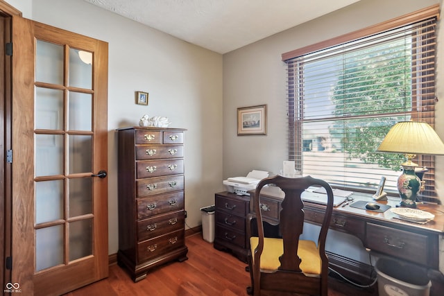 3784 Mansfield Dr, Brownsburg, IN 46112 - home office featuring dark wood-style floors
