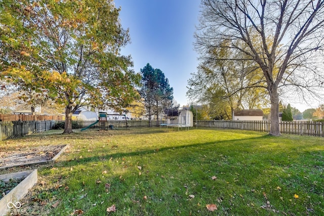 534 Austrian Way, Avon, IN 46123 - view of yard with a trampoline, a playground, and a vegetable garden