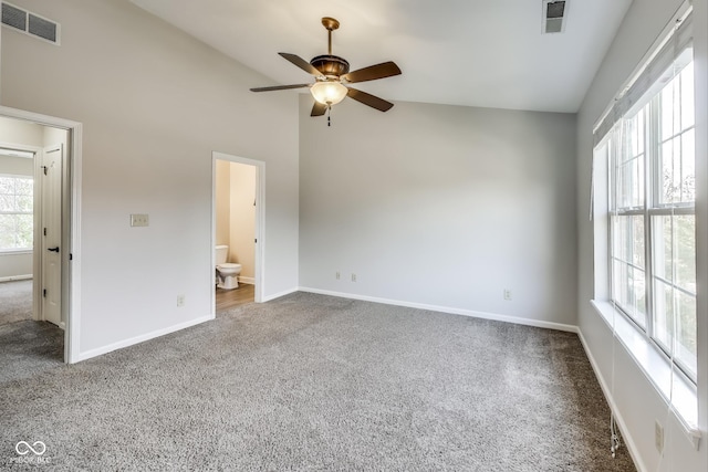 534 Austrian Way, Avon, IN 46123 - unfurnished bedroom featuring carpet, multiple windows, baseboards, and high vaulted ceiling