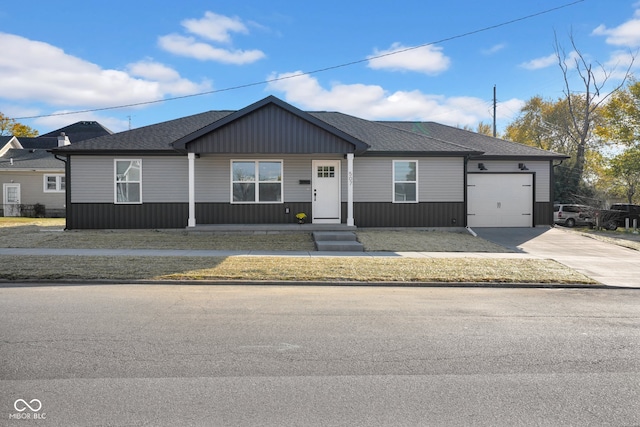 ranch-style home with a garage