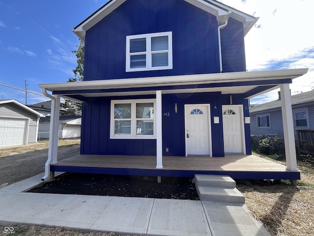 view of front facade featuring covered porch