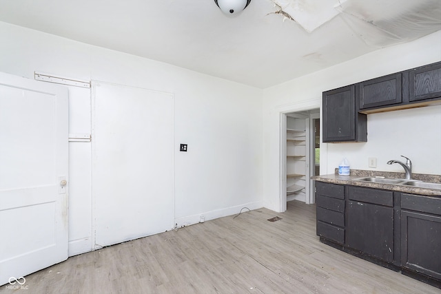 kitchen featuring sink and light wood-type flooring