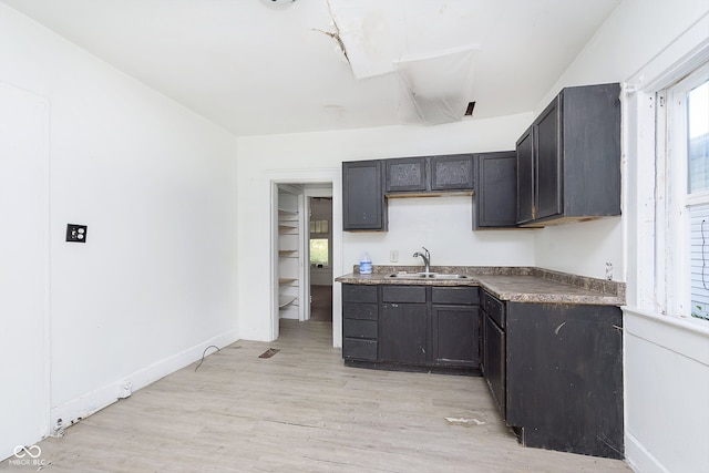 kitchen featuring sink and light hardwood / wood-style floors