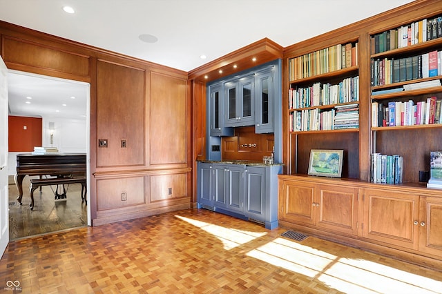 2505 Riverside Dr, Columbus, IN 47201 - interior space with glass insert cabinets and recessed lighting