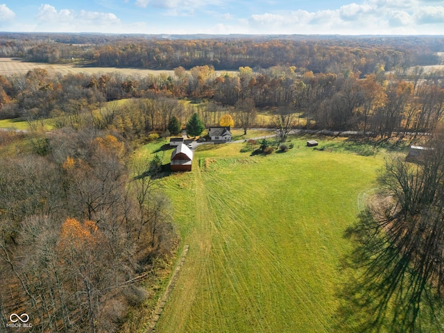 bird's eye view featuring a rural view