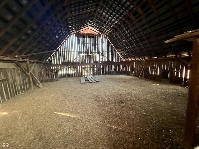 view of unfinished attic