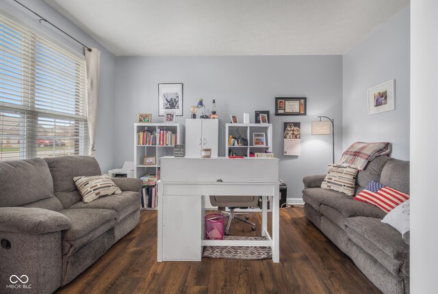 interior space featuring dark hardwood / wood-style floors