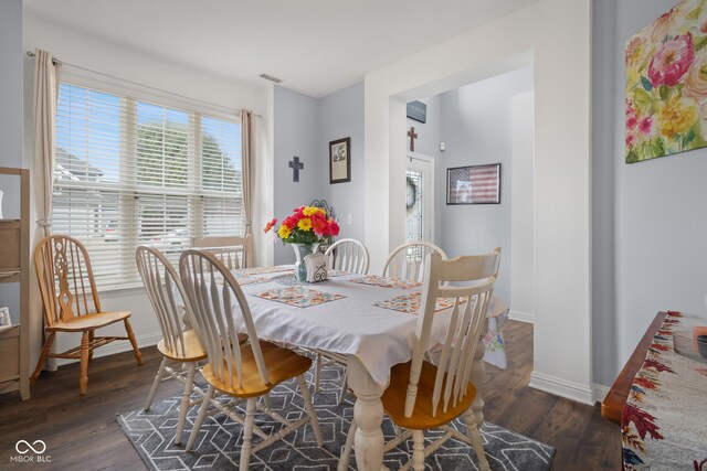 dining room featuring dark wood-type flooring