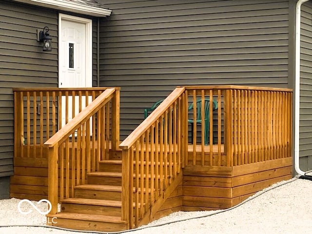 12544 S State Road 3, Westport, IN 47283 - wooden deck featuring stairway