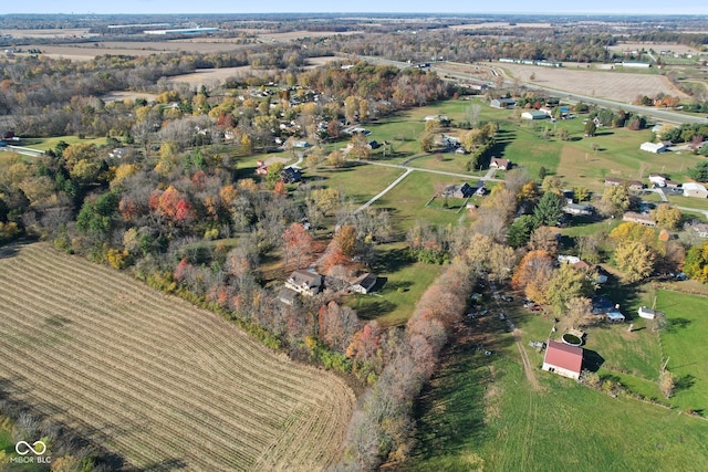 bird's eye view featuring a rural view