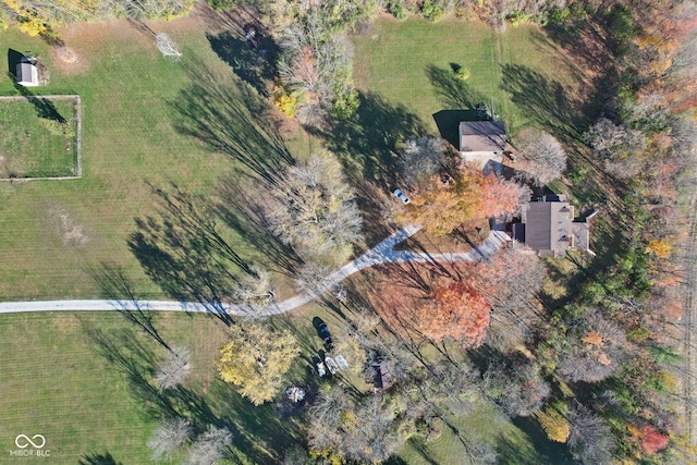 aerial view featuring a rural view