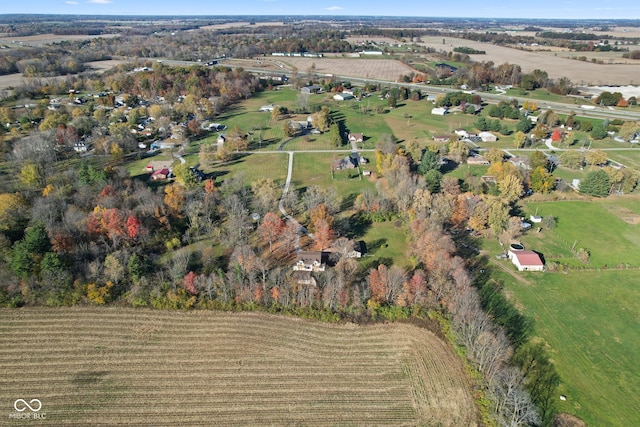 drone / aerial view featuring a rural view