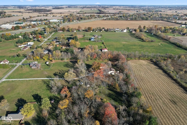 aerial view with a rural view