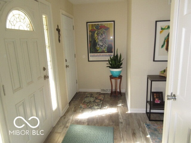 foyer featuring hardwood / wood-style flooring