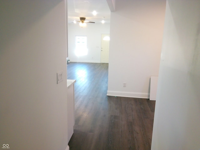 hall with dark hardwood / wood-style flooring