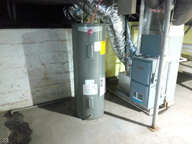 utilities with electric water heater and heating unit