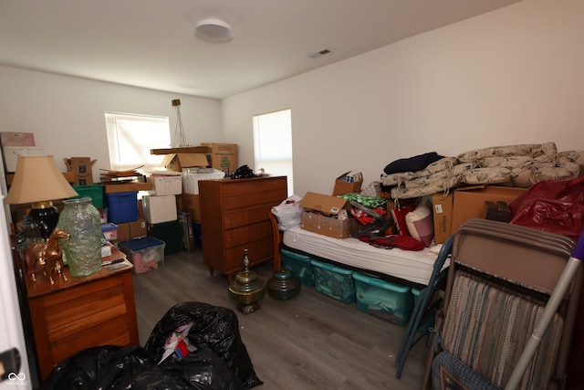 bedroom with hardwood / wood-style flooring