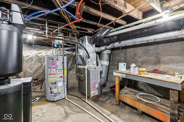 2028 Hoyt Ave, Indianapolis, IN 46203 - unfinished below grade area with gas water heater and heating unit