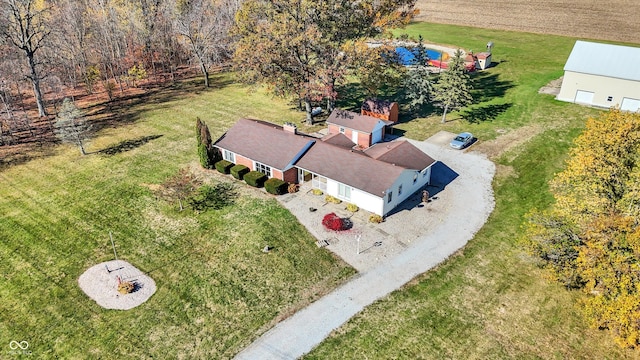 bird's eye view with a rural view