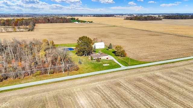 drone / aerial view featuring a rural view