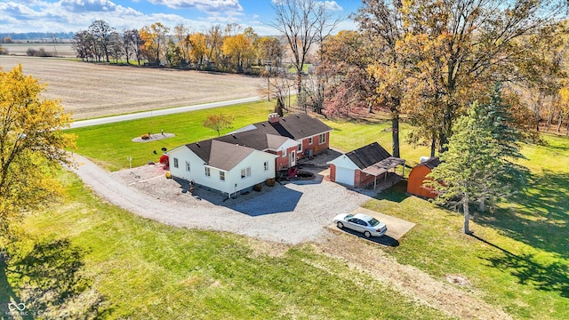 bird's eye view with a rural view