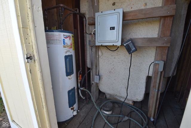 utilities featuring electric panel and electric water heater