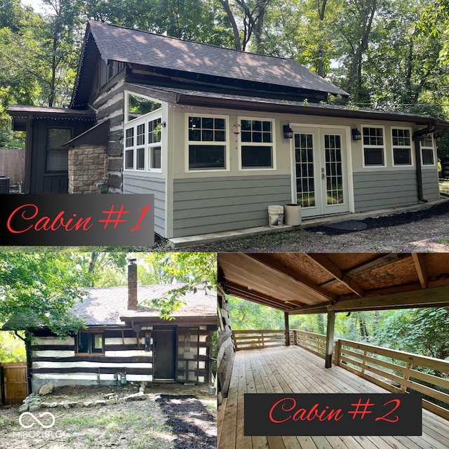 wooden terrace featuring central AC unit