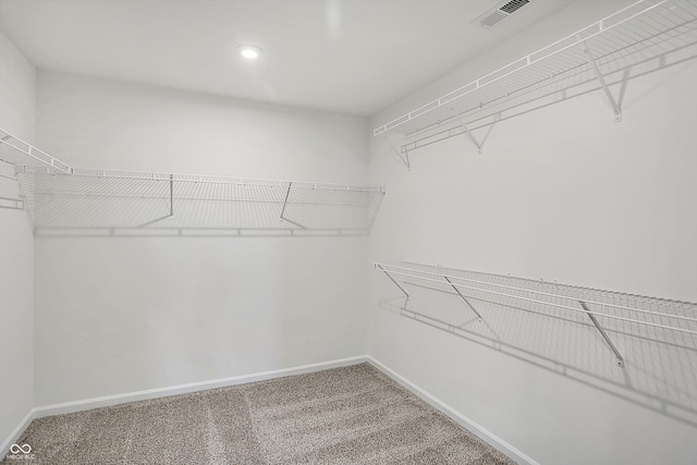 spacious closet with carpet flooring