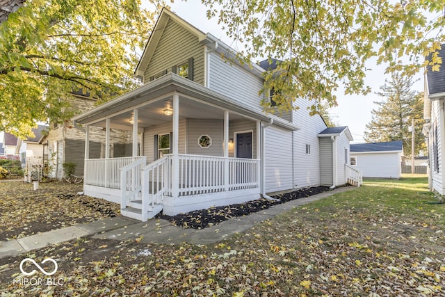 view of front of home featuring covered porch