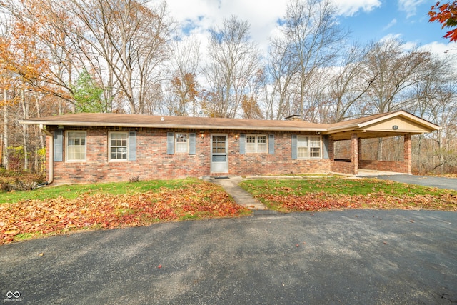 view of front of home featuring a carport