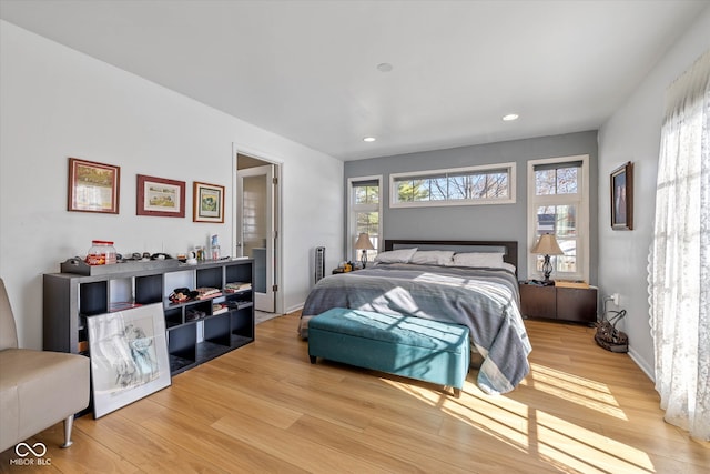 bedroom featuring light hardwood / wood-style flooring