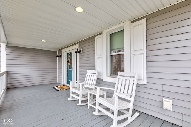 deck with a porch