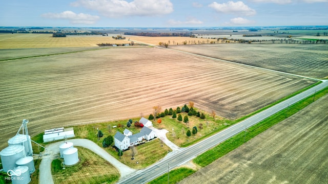 drone / aerial view with a rural view