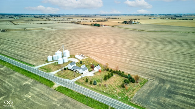 bird's eye view with a rural view