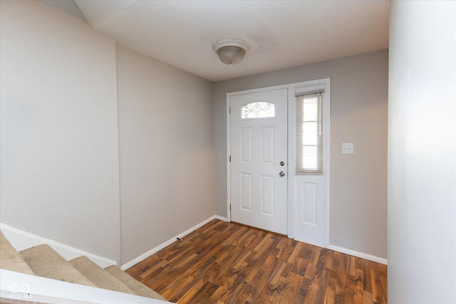 foyer with dark wood-type flooring