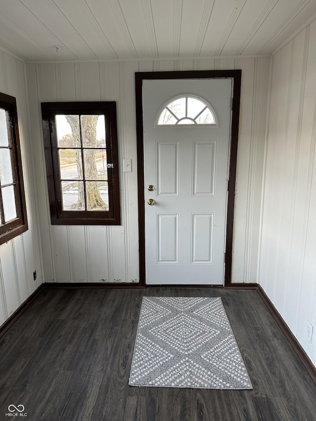 foyer featuring dark hardwood / wood-style floors